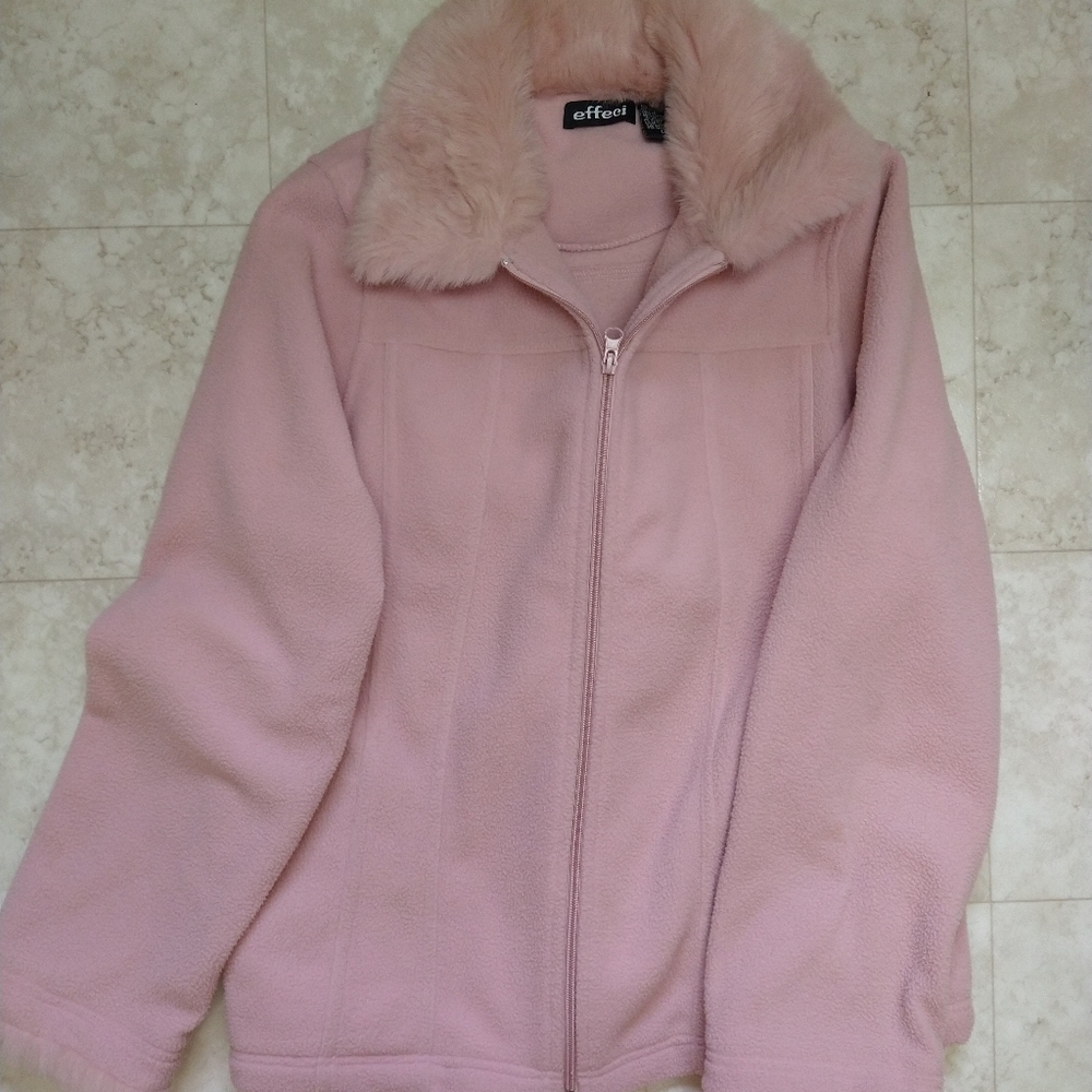Effeci pink fur zip up jacket